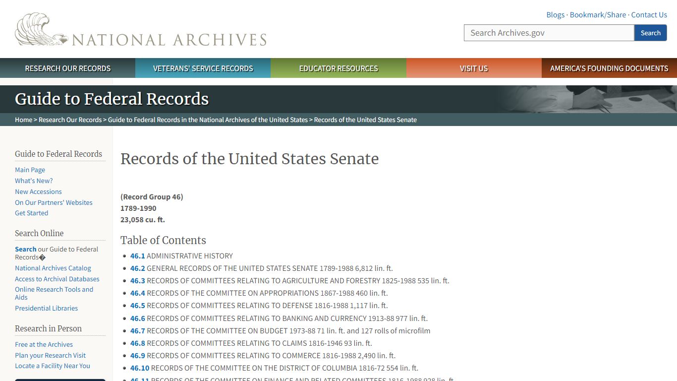 Records of the United States Senate - National Archives